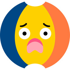 Beach Ball Scared Face Cartoon