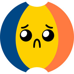 Beach Ball Sad Face Cartoon