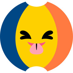 Beach Ball Silly Face Cartoon