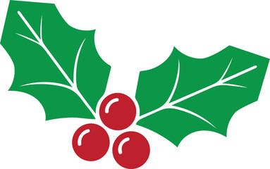  Christmas holly berry leaves. Christmas mistletoe icon. Cartoon holly leaves and berries. Mistletoe icon. Christmas Holly berry icon,Christmas holly vector art icon isolated on white background.