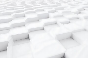 Fototapeta premium Abstract white architectural geometry cube pattern