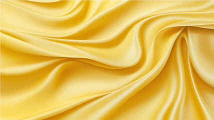 Golden silk fabric with soft waves and luxurious texture in abstract floral design