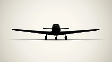 Small Airplane Front View, Runway, Sky, Transportation, Design