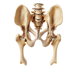 Anatomy inflamed psoas major isolated on transparent background
