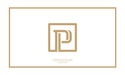 Alphabet letters P or PP logo monogram