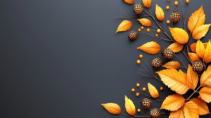 Autumn foliage design inspiration nature graphic artwork warm colors close-up view seasonal beauty