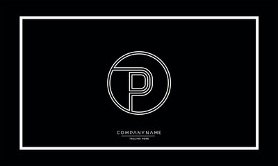 Alphabet letters P or PP logo monogram