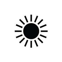 Black sun silhouette with alternating rays icon solar