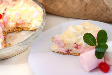 a Traditional South African Marshmallow fridge tart.