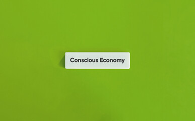 Conscious Economy Concept on Minimal Green Background
