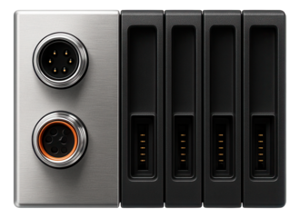 Industrial control block with modular expansion slots and fieldbus connectivity