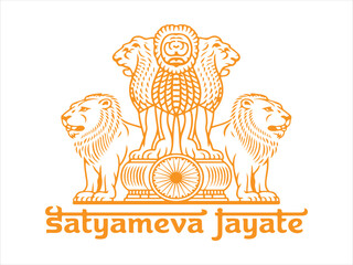 The state emblem of india featuring four lions and the national motto satyamev jayate