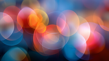 Abstract circles overlapping with soft light and blur