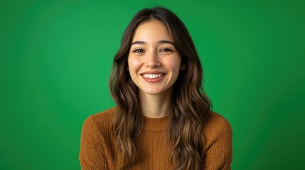 Obraz premium Portrait of a smiling woman. Happy, confident female, casual wear