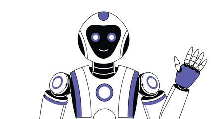 Futuristic AI Robot Vector Illustration featuring a stylized design with geometric shapes vibrant colors and a modern aesthetic ideal for technology and innovation themes suitable