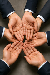 hands of business people