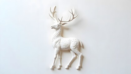 Intricate white deer head artwork for interior high resolution picture