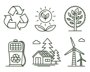 Eco-Friendly and Sustainability Icons A Linear Design Set (8) - AIzaSyBPluA00JHWB_yZmnGRfJjzSq9nZc_H0CA