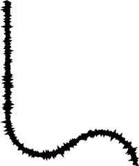 A curved path with sharp, erratic turns and unpredictable flow creating an unstructured appearance.