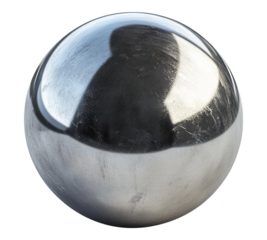 A shiny silver ball with a reflective surface