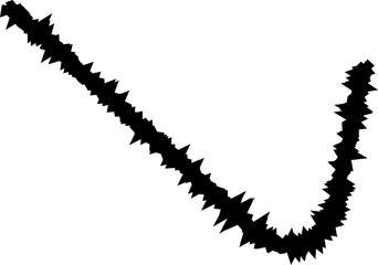 Zigzag design with irregular, sharp angles and fluid curved lines creating an organic, unpredictable pattern.
