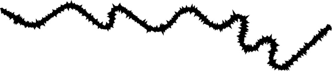 A jittery, sharp line with uneven, quick curves that create a restless, erratic motion.
