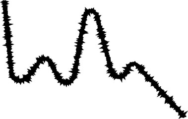 Zigzag pattern with sharp, angular lines that create a bold, rough design with clear transitions.