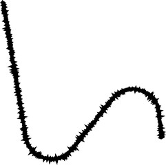 A zigzag pattern with rough, sketched curved lines, forming a dynamic and irregular design.
