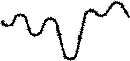 A skewed line formed by sharp curved segments, creating a distorted, asymmetrical path.