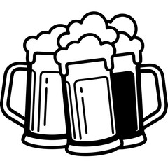 glass of beer on transparent background