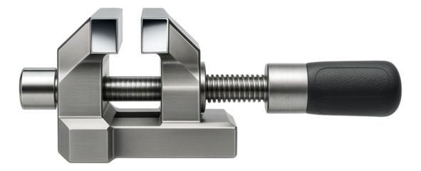 Precision bench vise with a smooth screw mechanism for a jewelry-making studio.