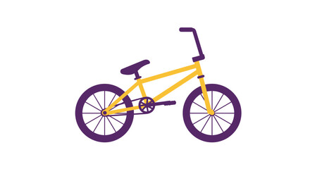 Yellow BMX bicycle illustration on white background  