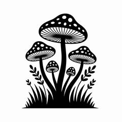  Whimsical Mushroom Silhouette Vector – Forest Fungi Clipart