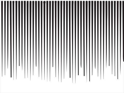 Abstract background of vertical black lines of varying lengths on white