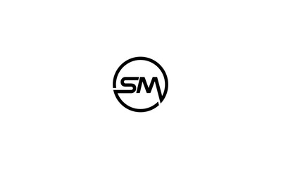 SM initial letters, monogram logo