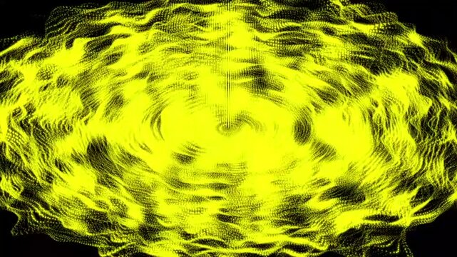 abstract  gold polygon moving wave  blur effect .Yellow digital posterization background of spots are twisted in a spiral. Illustration