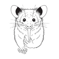 Night Animal - Aye-Aye Drawing - Aye-Aye Line art - Aye-Aye vector - Aye-Aye icon - strange being

