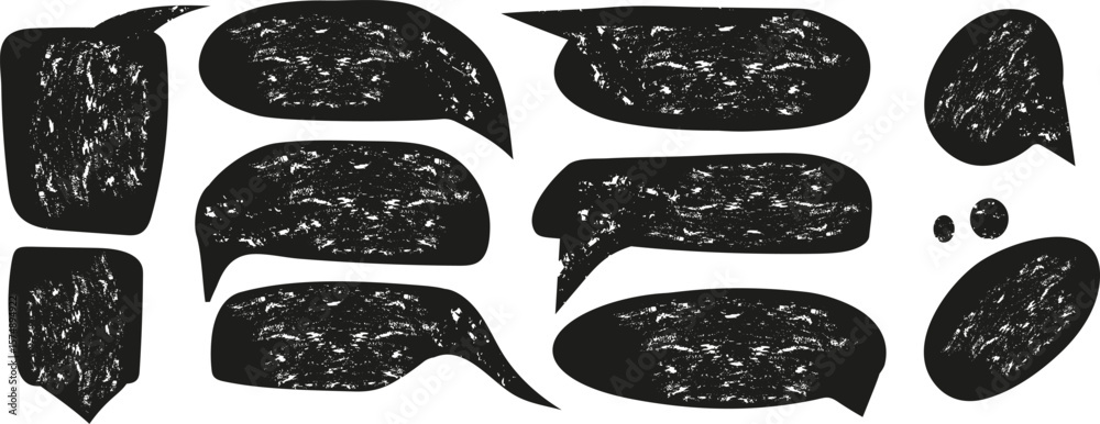 Fototapete liquid abstract speech bubbles. hand drawn organic abstract frames. empty text shapes.