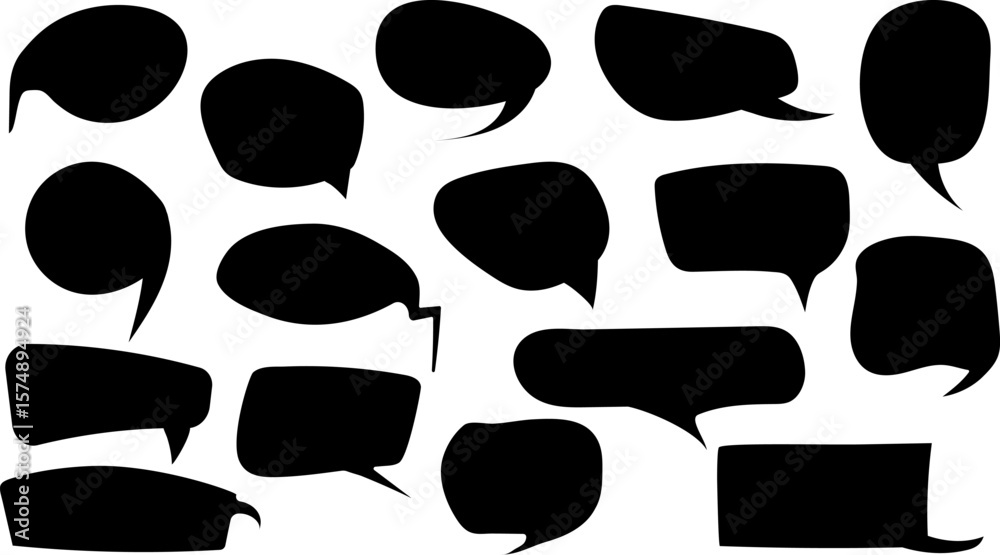 Fototapete liquid abstract speech bubbles. hand drawn organic abstract frames. empty text shapes.