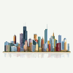 Fototapeta premium chicago skyline isolated 