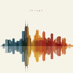 Obraz premium chicago skyline isolated 