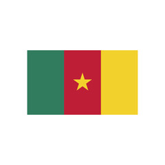 Illustration of the cameroonian flag with green red and yellow stripes and a yellow star in the center