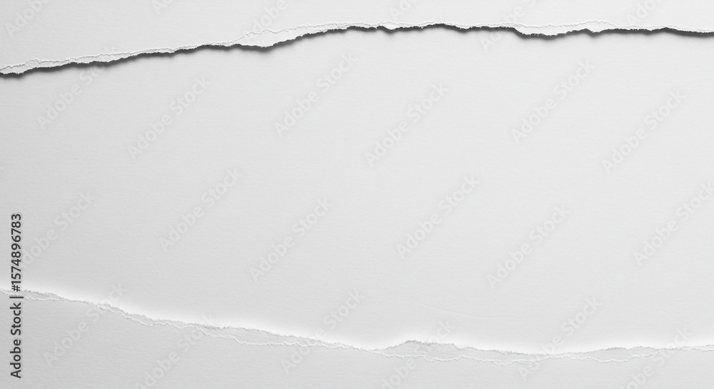 Fototapete torn white paper with rough edges creating a central blank space for text or graphic overlay usage