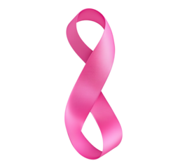 A pink ribbon with the number 8 on it