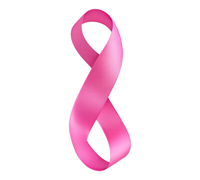 A pink ribbon with the number 8 on it