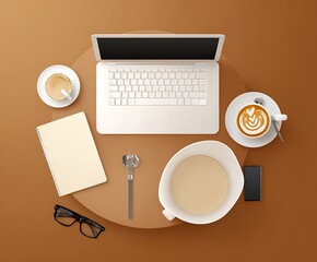 Minimalist workspace with coffee and essentials