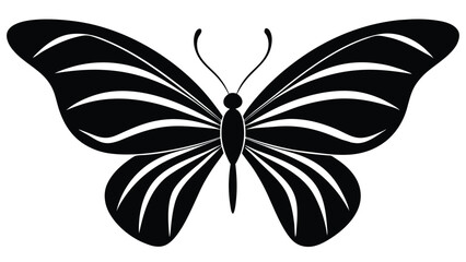 Elegant Black and White Butterfly Illustration Vector Graphic Design
