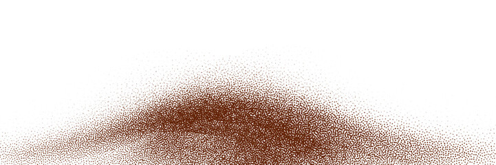 Chocolate and coffee powder, scattered cocoa on a light background. Particles of earth and dust. Brown sand texture.Top view of the cake.