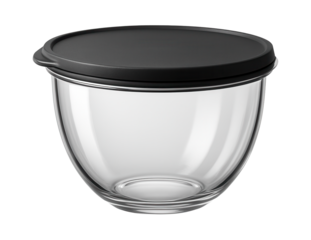 Extra-large, lightweight plastic bowl with a lid, handy for marinating meats in a home refrigerator.