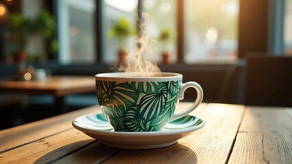 Cozy Coffee Break in a Sunny Cafe